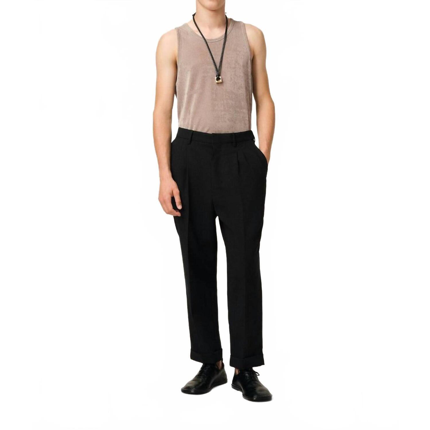 New Ami Paris Wool Carrot Fit Trousers In Black